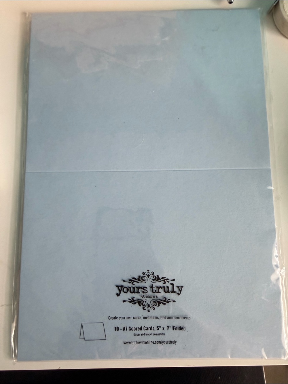 yours truly Archivers Bluebell A7 Scored Cards 5" x 7" 10 Pack